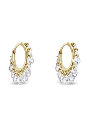 Jewels Aficionado 18K yellow gold diamond hoops