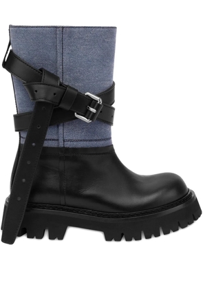 Moschino buckle-strap biker boots - Black