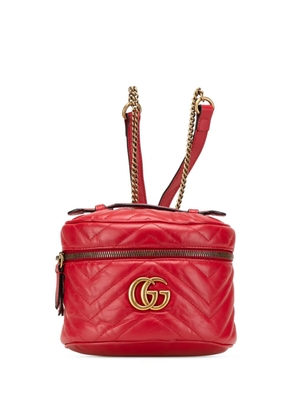 Gucci Pre-Owned 2016-2024 GG Marmont Round Matelasse Leather backpack - Red