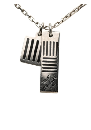 Louis Vuitton Pre-Owned 2018 Palladium Plated Damier Black Necklace costume necklace - Silver