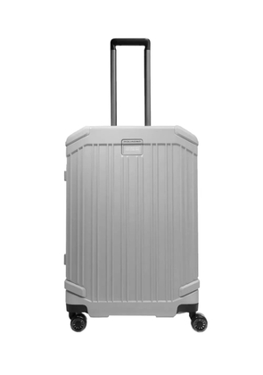 PIQUADRO logo-patch trolley bag - White