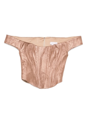 M.Marquise Miriam pleated top - Brown