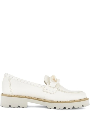 GABOR chain-link leather loafers - White