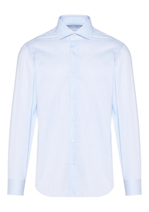 Barba striped cotton shirt - Blue
