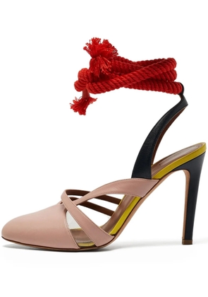 Malone Souliers x Roksanda 2024 100mm rope-tie leather pumps - Neutrals