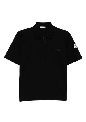 Moncler logo-embroidered polo shirt - Black
