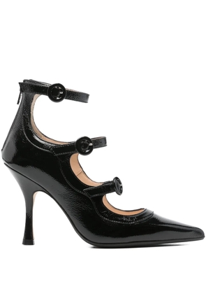 Anna F. buckle-strap leather pumps - Black