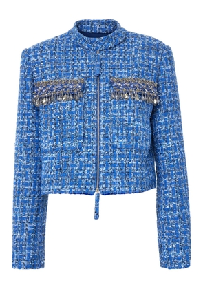 Carolina Herrera embellished tweed jacket - Blue
