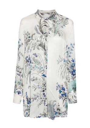 Carine Gilson floral-print silk pyjama top - Grey