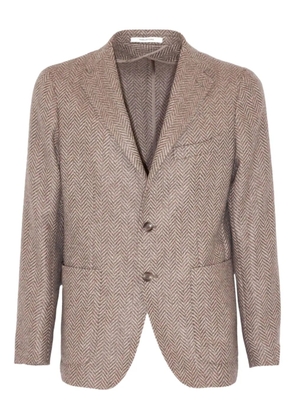 Tagliatore herringbone weave blazer - Brown