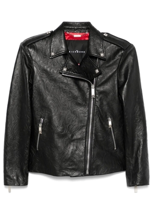 John Richmond embossed biker jacket - Black