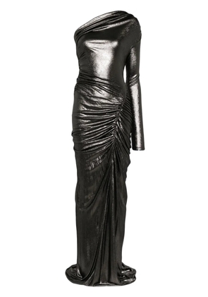 Atlein metallic draped gown