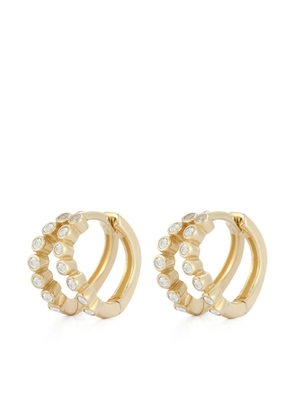 Mateo 14k yellow diamond bezel wave huggies - Gold