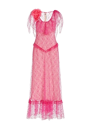 Rodarte floral lace ruffled dress - Pink