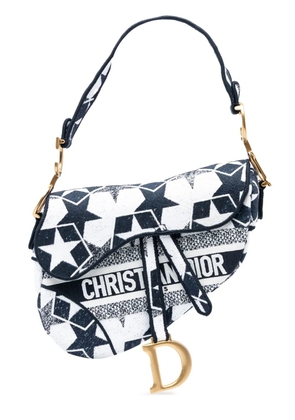Christian Dior Pre-Owned 2021 Embroidered Canvas Stars Saddle Bag shoulder bag - White