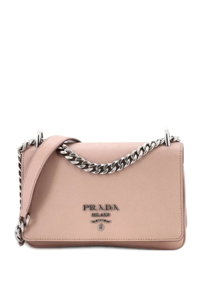 Prada Pre-Owned Chain Flap Saffiano and Soft Calf Small crossbody bag - Neutrals