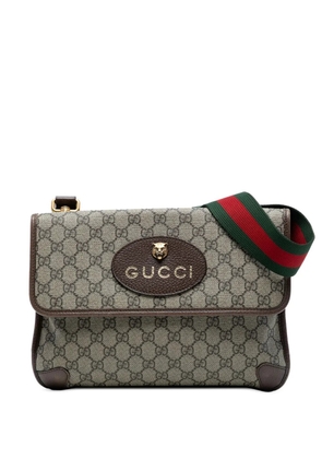 Gucci Pre-Owned 2016-2025 Medium GG Supreme Web Neo Vintage Double Flap Messenger Bag crossbody bag - Brown