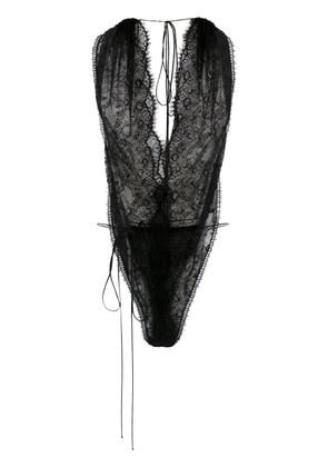 Victoria Beckham halterneck lace bodysuit - Black