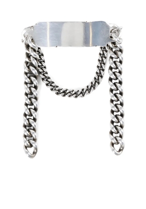 Ann Demeulemeester engraved-plaque silver bracelet