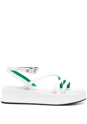 Tommy Hilfiger strappy leather platform sandals - White