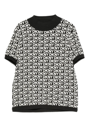 DKNY logo-pattern top - Black