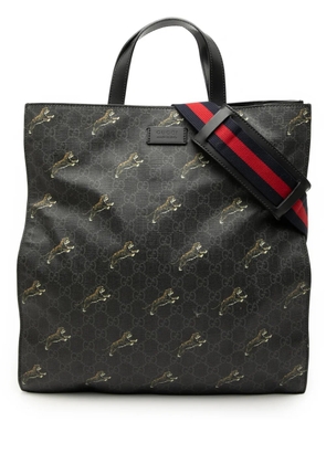 Gucci Pre-Owned 2000-2015 GG Supreme Tiger Convertible Soft Tote satchel - Black