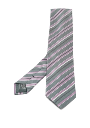 Brioni Vintage pre-owned diagonal stripe silk tie - Grey