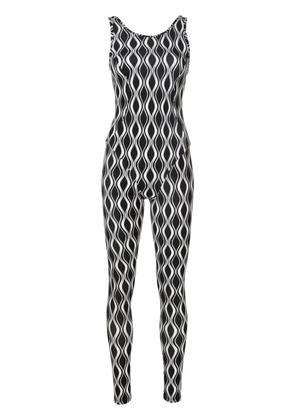 AMIR SLAMA GYM graphic-print cut-out jumpsuit - Black