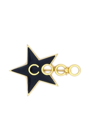 CHANEL Pre-Owned 2001 star motif Coco brooch - Gold