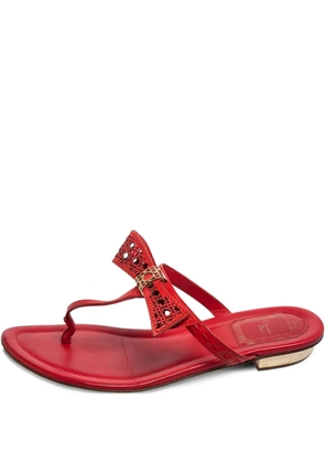 Christian Dior Pre-Owned Cannage leather sandals - Red