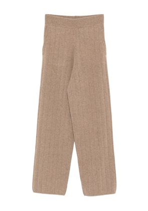 Max Mara ribbed cashmere straight-leg trousers - Brown