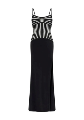 Hervé Léger Ophelia striped side-slit gown - Black