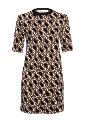 Marni Pre-Owned paisley-jacquard mini dress - Brown