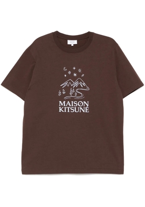 Maison Kitsuné sketched landscape t-shirt - Brown