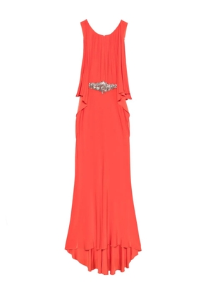 Gemy Maalouf embellished pleated maxi dress - Orange