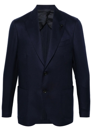 Lardini single-breasted twill blazer - Blue