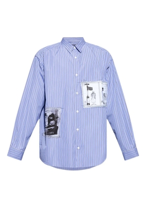 Comme des Garçons Homme Plus striped graphic shirt - Blue