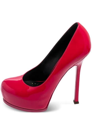 Saint Laurent Pre-Owned 145mm patent leather platform pumps - Pink