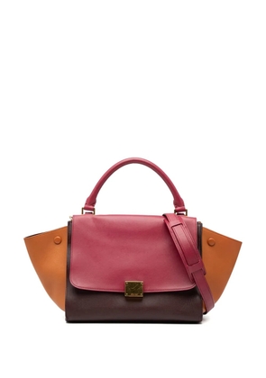 Celine Pre-Owned 2014 Small Tricolor Leather Trapeze satchel - Brown