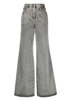 ETRO embroidered flared jeans - Grey