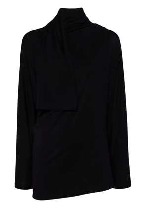 Issey Miyake asymmetric neck T-shirt - Blue