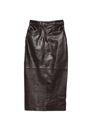 Nour Hammour Ghalia pocket pencil midi skirt - Brown
