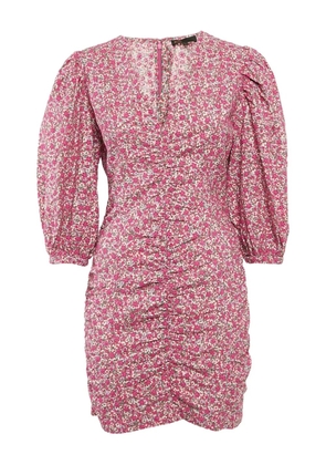 Maje puff-sleeves floral dress - Pink