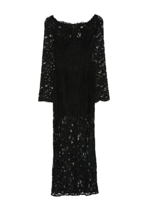 MANURÍ lace-embellished boat-neck maxi dress - Black