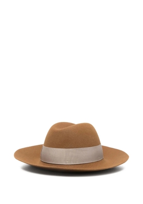 Borsalino Claudette ribbon band hat - Brown