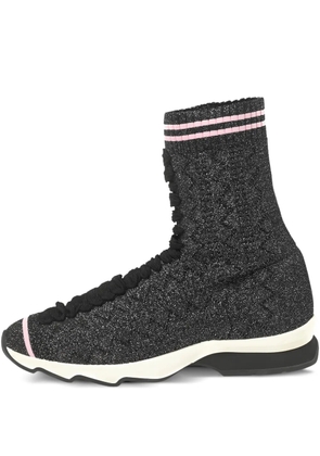 Fendi Pre-Owned sock-style knitted sneakers - Black