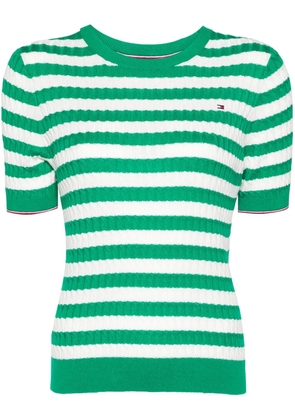 Tommy Hilfiger striped cable-knit T-shirt - White