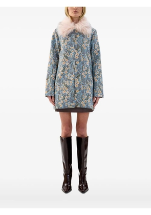 Unreal Fur Feuilles Mortes coat - Blue