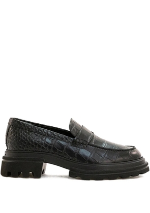 Hogan embossed loafers - Black