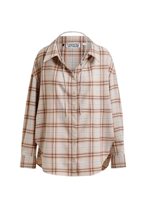 Essentiel Antwerp rhinestone-strap plaid shirt - Neutrals